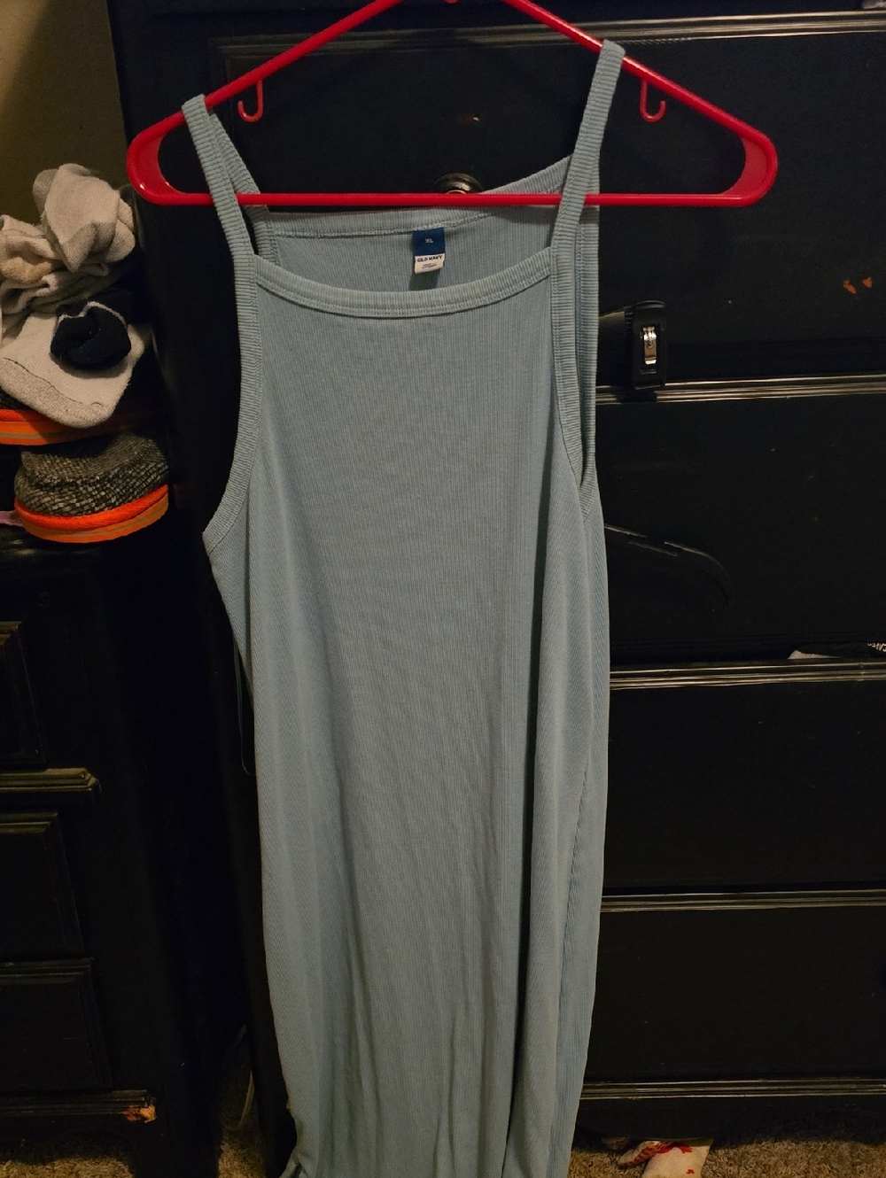 Old Navy Sage Green Ribbed Tank Maxi Dress
